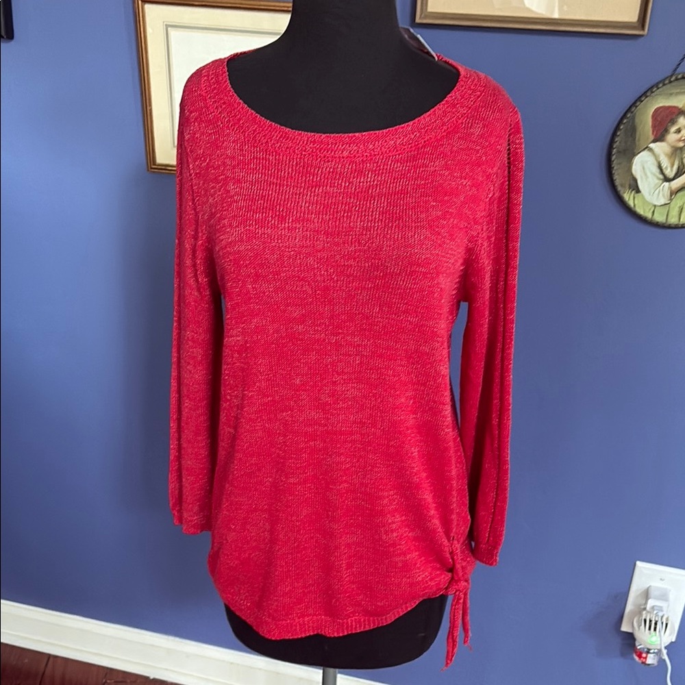 NWT Red Knit Sweater with Side Tie